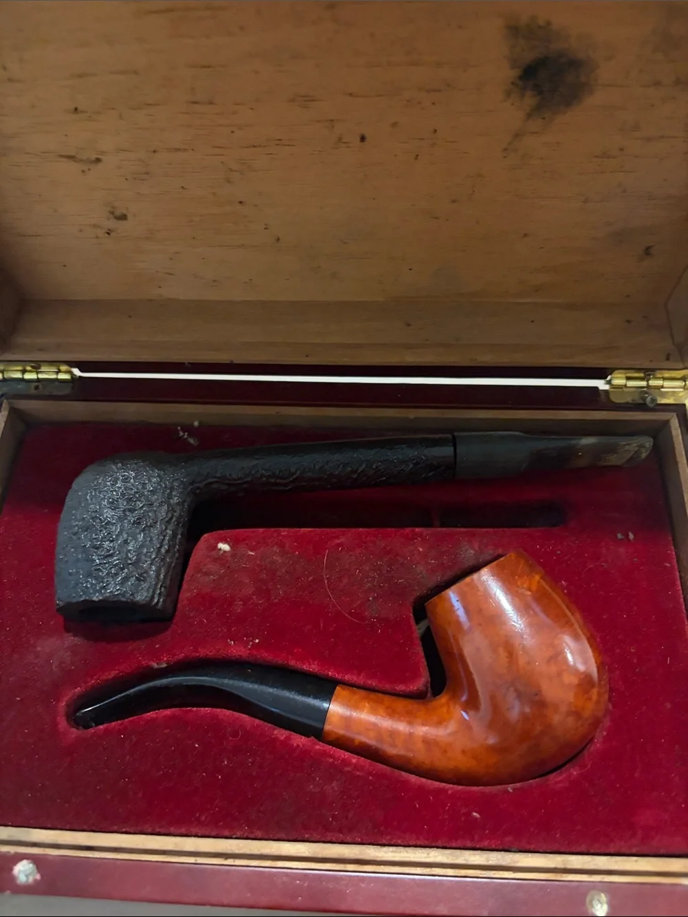Vintage Aldo Velani Classic Men's Smoking Pipes Gift Set - Brown & Black